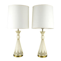 FAIP Vintage Chalkware Lamps With Shades Set of 2