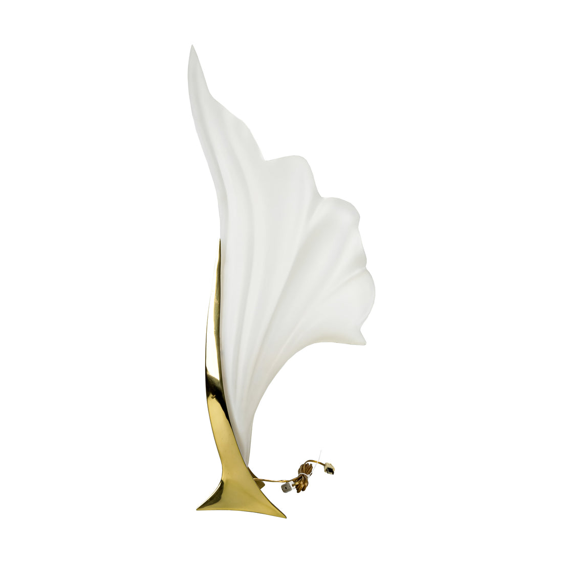 ROUGIER Vintage Brass And Frosted Acrylic Shell Lamp