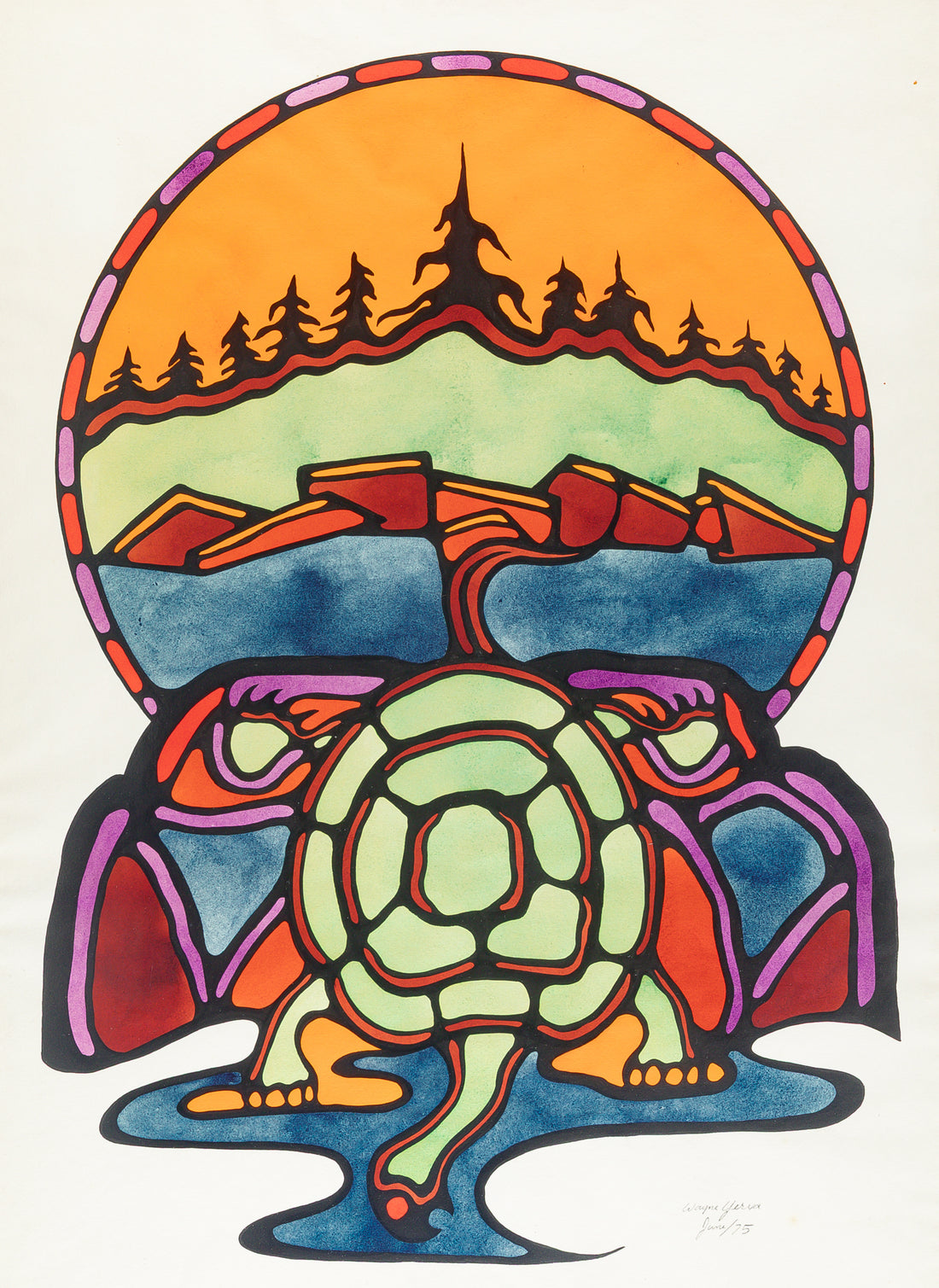 Wayne Yerxa (Little Eagle Reserve 1945-2024) Untitled With Turtle