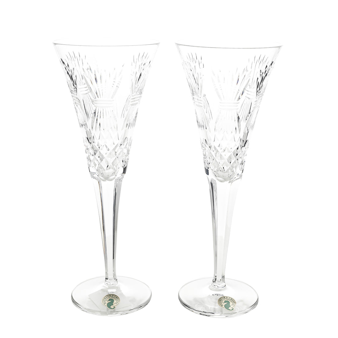 WATERFORD Millennium Prosperity Toasting Flutes Set Of 2