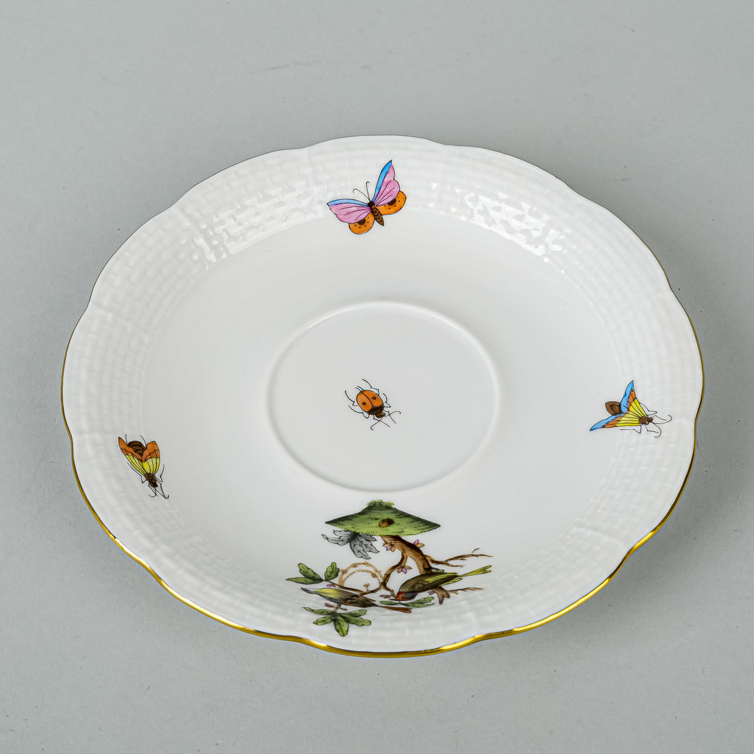 HEREND Rothschild Bird Cup & Saucer 734