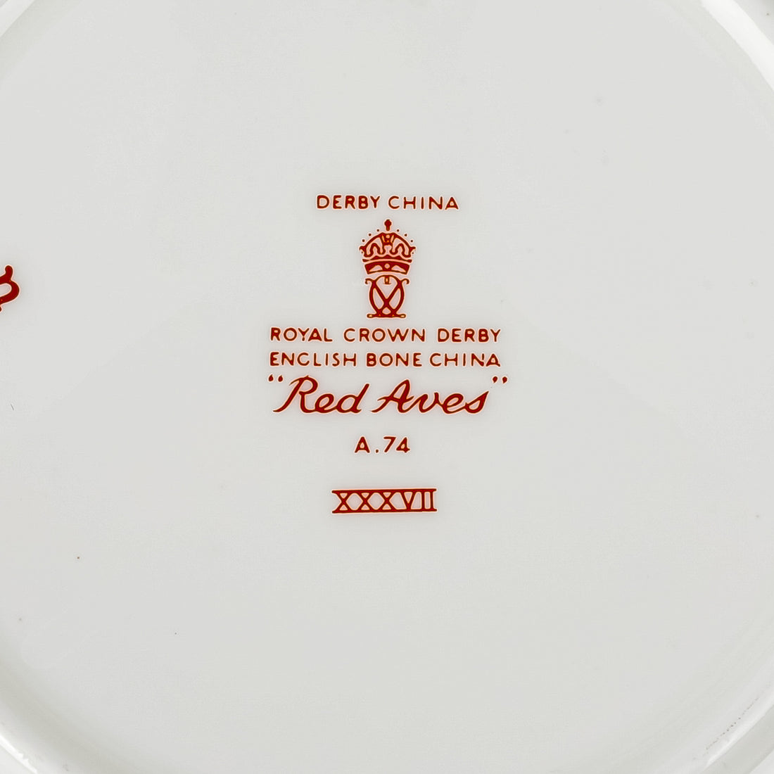 ROYAL CROWN DERBY Red Aves A74 Nappies Set Of 4