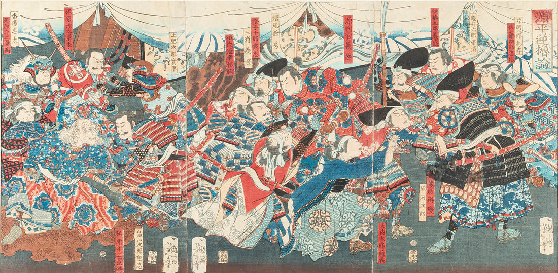Yoshitoshi Tsukioka (Japanese 1839-1892) Argument Over Oars During Genpei War