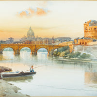 Gaetano Facciola (Italian 1868-1949) The Tiber Bridge, Rome