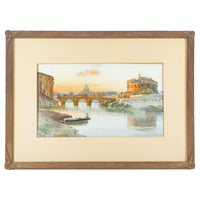Gaetano Facciola (Italian 1868-1949) The Tiber Bridge, Rome