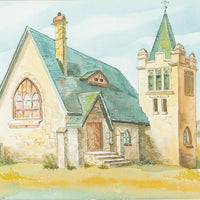 M. Olivella Church Watercolour On Paper