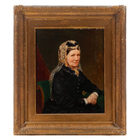 Victorian Portrait - Lady With Lace Bonnet - Oil On Board