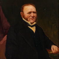 Victorian Portrait - Seated Gentleman - Oil On Board