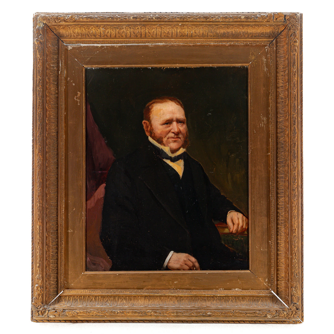 Victorian Portrait - Seated Gentleman - Oil On Board