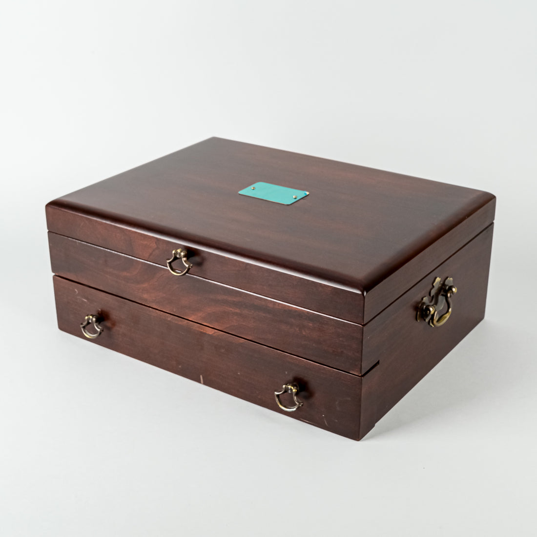 REED & BARTON Eureka BIRKS Wooden Flatware Chest With Drawer