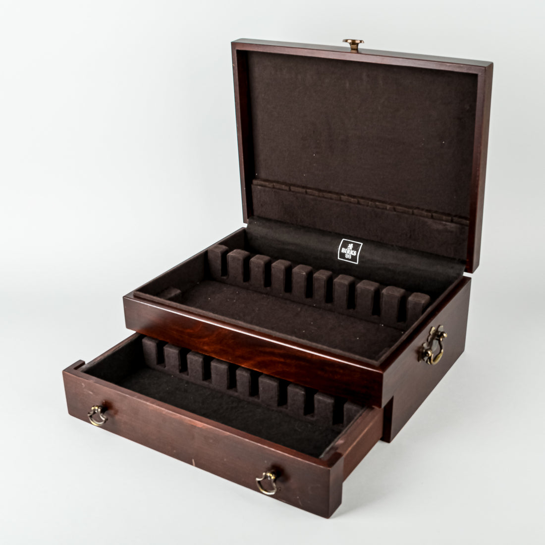 REED & BARTON Eureka BIRKS Wooden Flatware Chest With Drawer