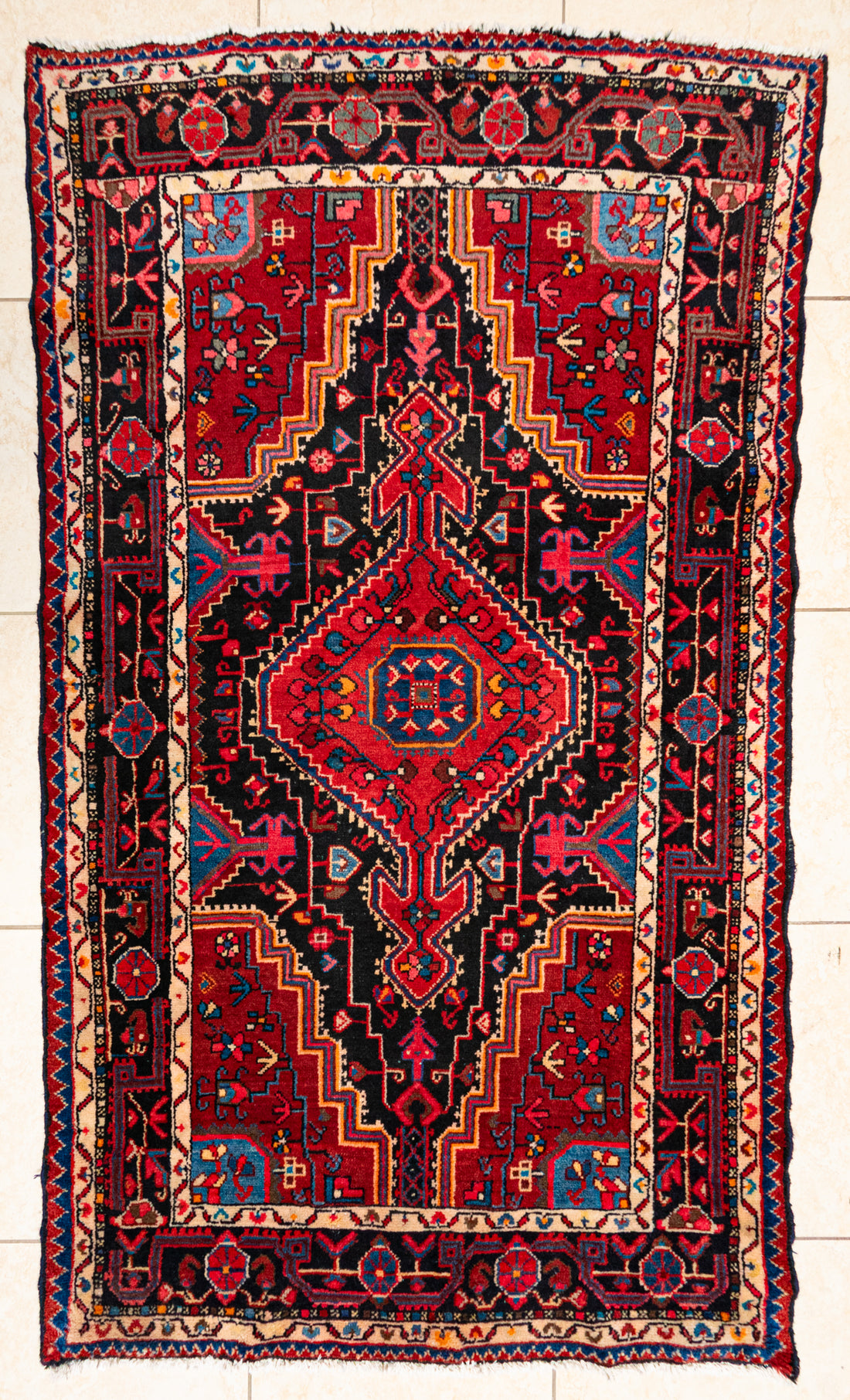 Hand Knotted Wool Hamadan Persian Rug