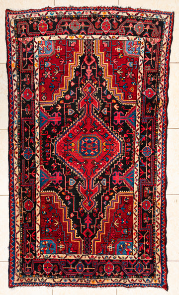 Hand Knotted Wool Hamadan Persian Rug