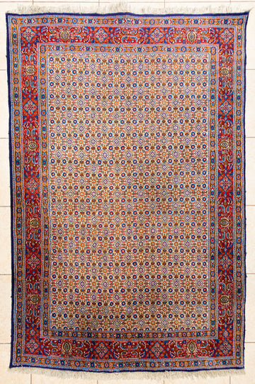 Hand Knotted Wool Moud Style Persian Rug
