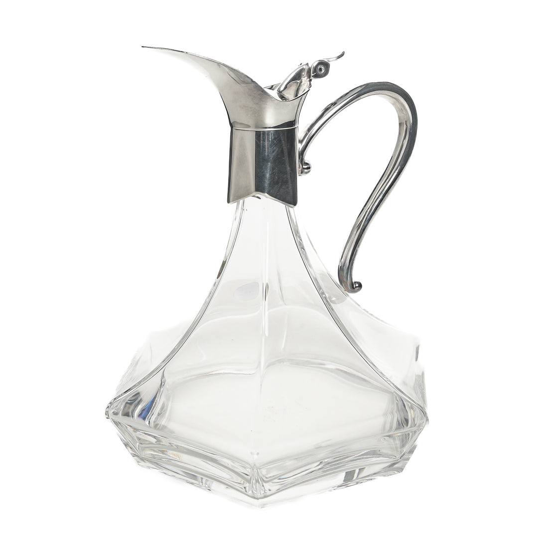 ROYAL CRYSTAL ROCK Crystal Claret Jug With Silverplate Top