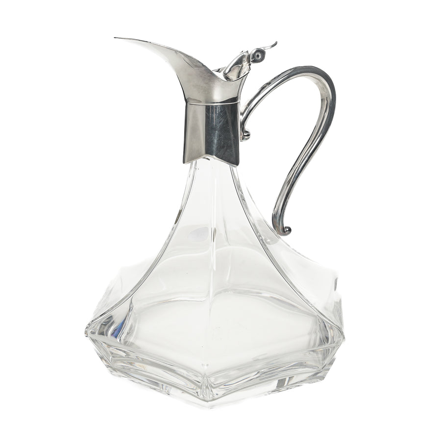 ROYAL CRYSTAL ROCK Crystal Claret Jug With Silverplate Top