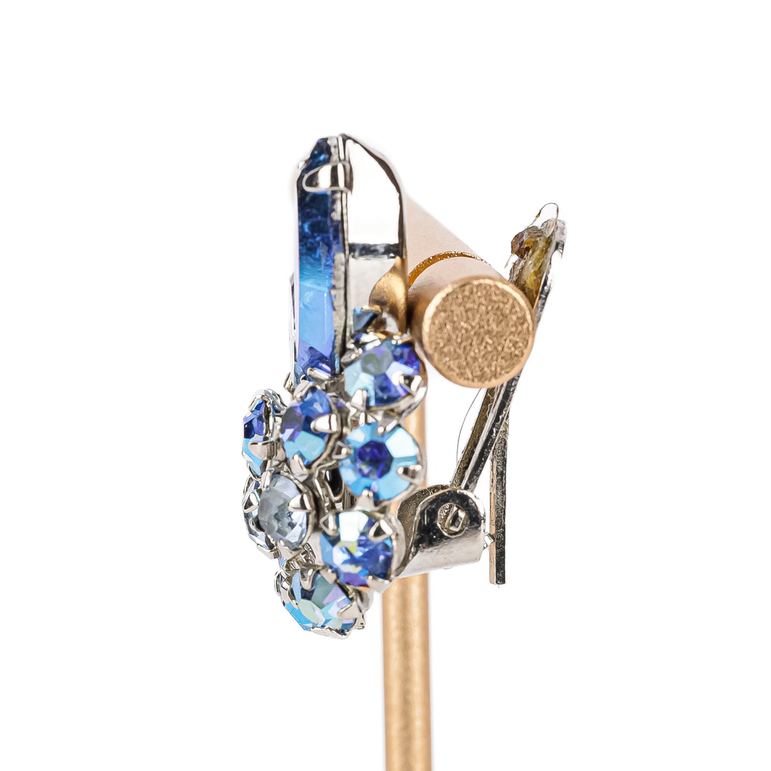 SHERMAN Brooch And Clips Set - Blue Rhinestone