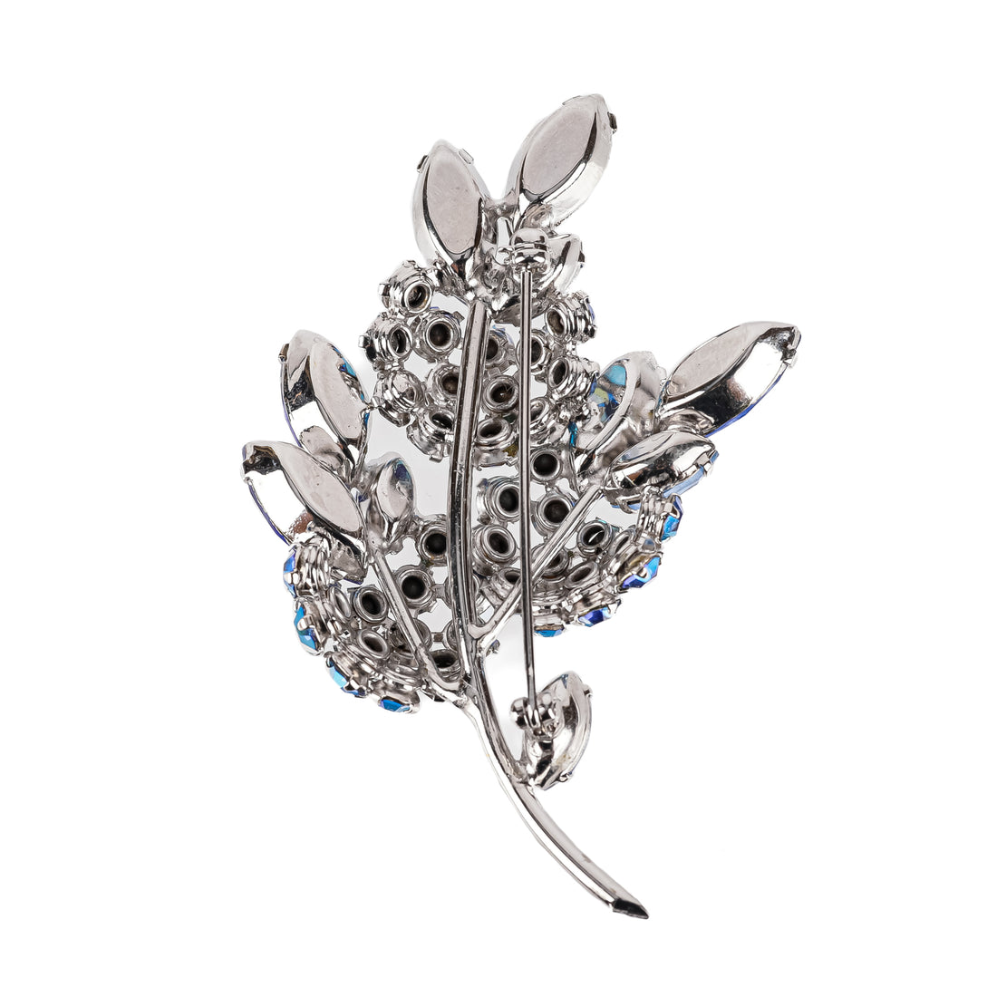 SHERMAN Brooch And Clips Set - Blue Rhinestone