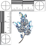 SHERMAN Brooch And Clips Set - Blue Rhinestone