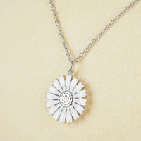 GEORG JENSEN Sterling Enamel Daisy Pendant Necklace