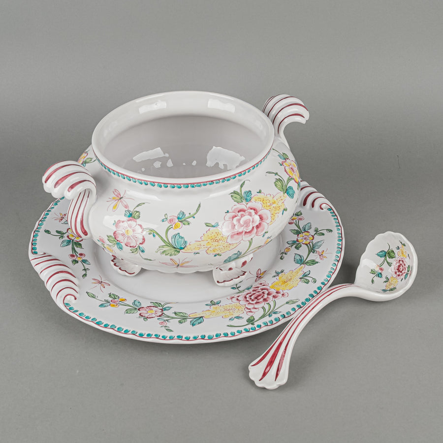 ANFORA AGUEDA Portugal Hand Painted Ceramic Tureen Set 4 Pieces