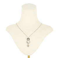 SWAROVSKI Silver Tone Circle Pendant Necklace