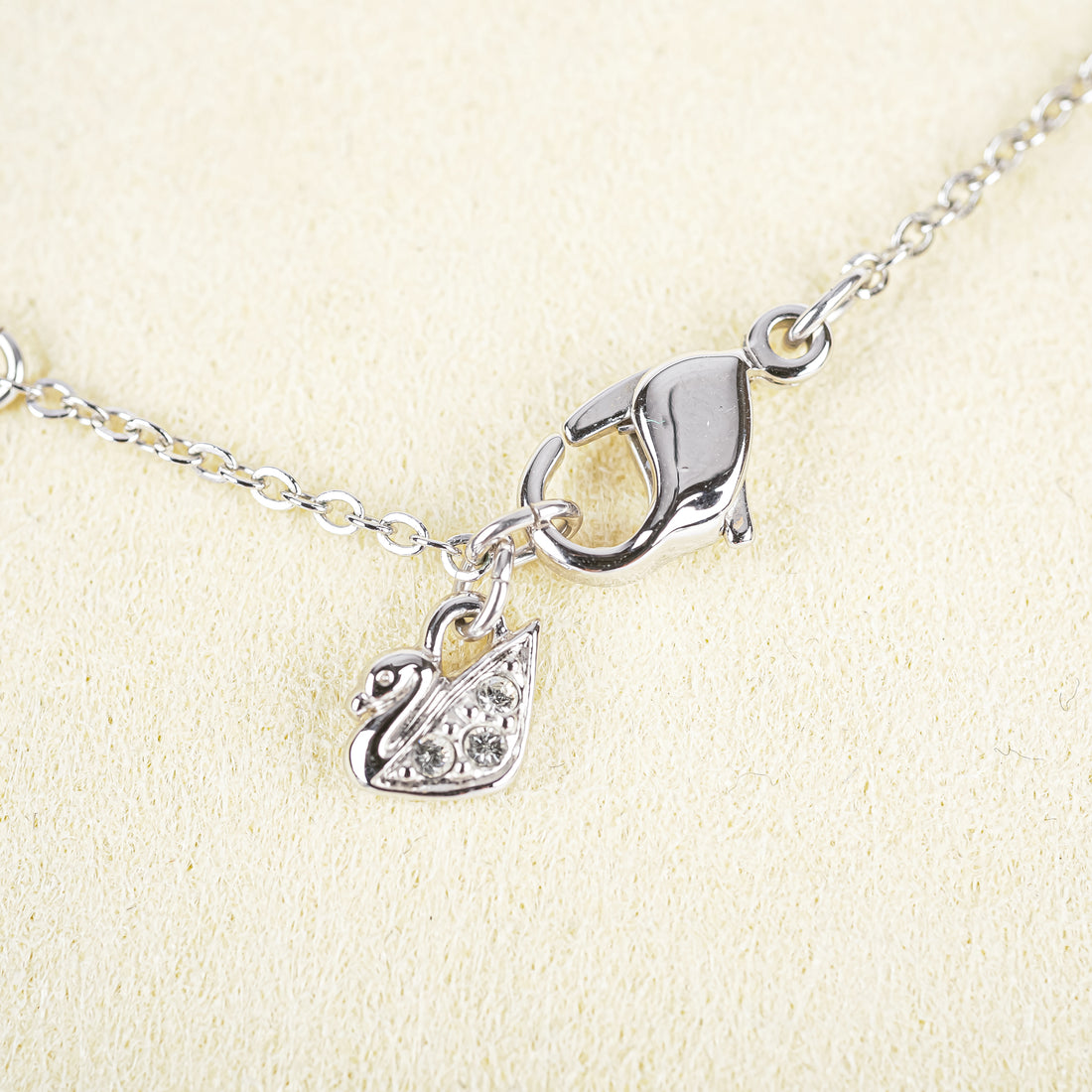 SWAROVSKI Silver Tone Circle Pendant Necklace
