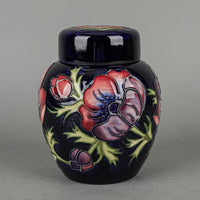 MOORCROFT Anemone Cobalt Ground Lidded Ginger Jar