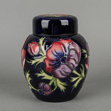 MOORCROFT Anemone Cobalt Ground Lidded Ginger Jar