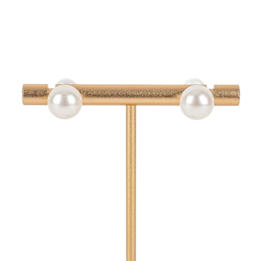 14K Pearl Front to Back Studs