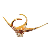 CHALET Free Form Art Glass Basket Amber