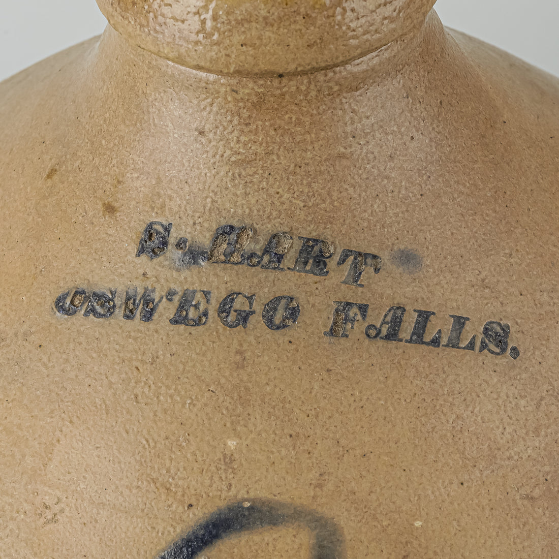 S. HART OSWEGO FALLS N.Y. Crockery Jug  H13"xD10"