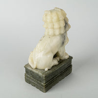 Asian Carved Soapstone Guardian Lions Set Of 2