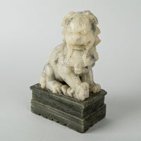 Asian Carved Soapstone Guardian Lions Set Of 2