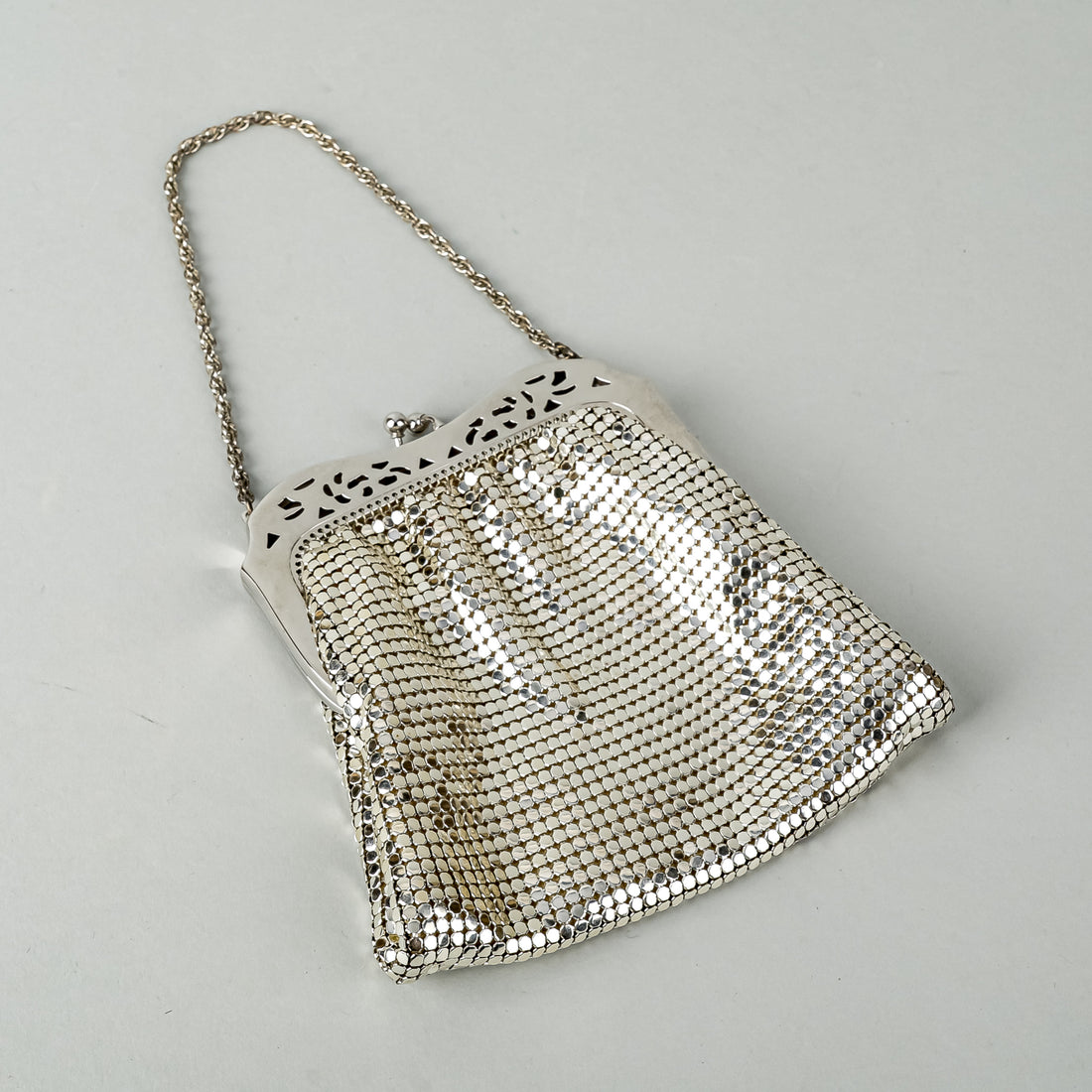 WHITING & DAVIS Silver Plate Ring Mesh Handbag