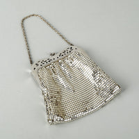 WHITING & DAVIS Silver Plate Ring Mesh Handbag