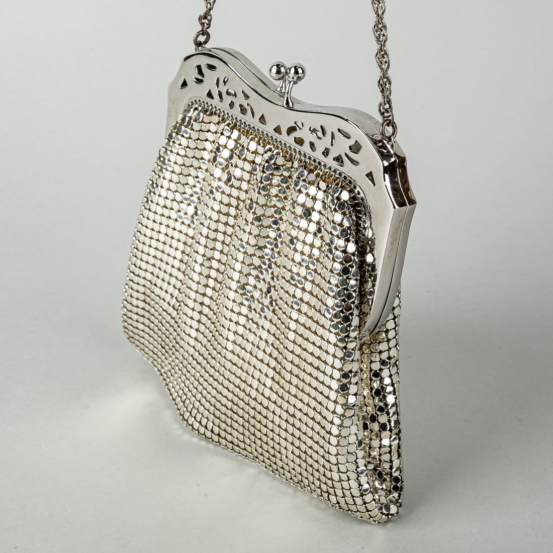 WHITING & DAVIS Silver Plate Ring Mesh Handbag