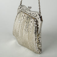 WHITING & DAVIS Silver Plate Ring Mesh Handbag