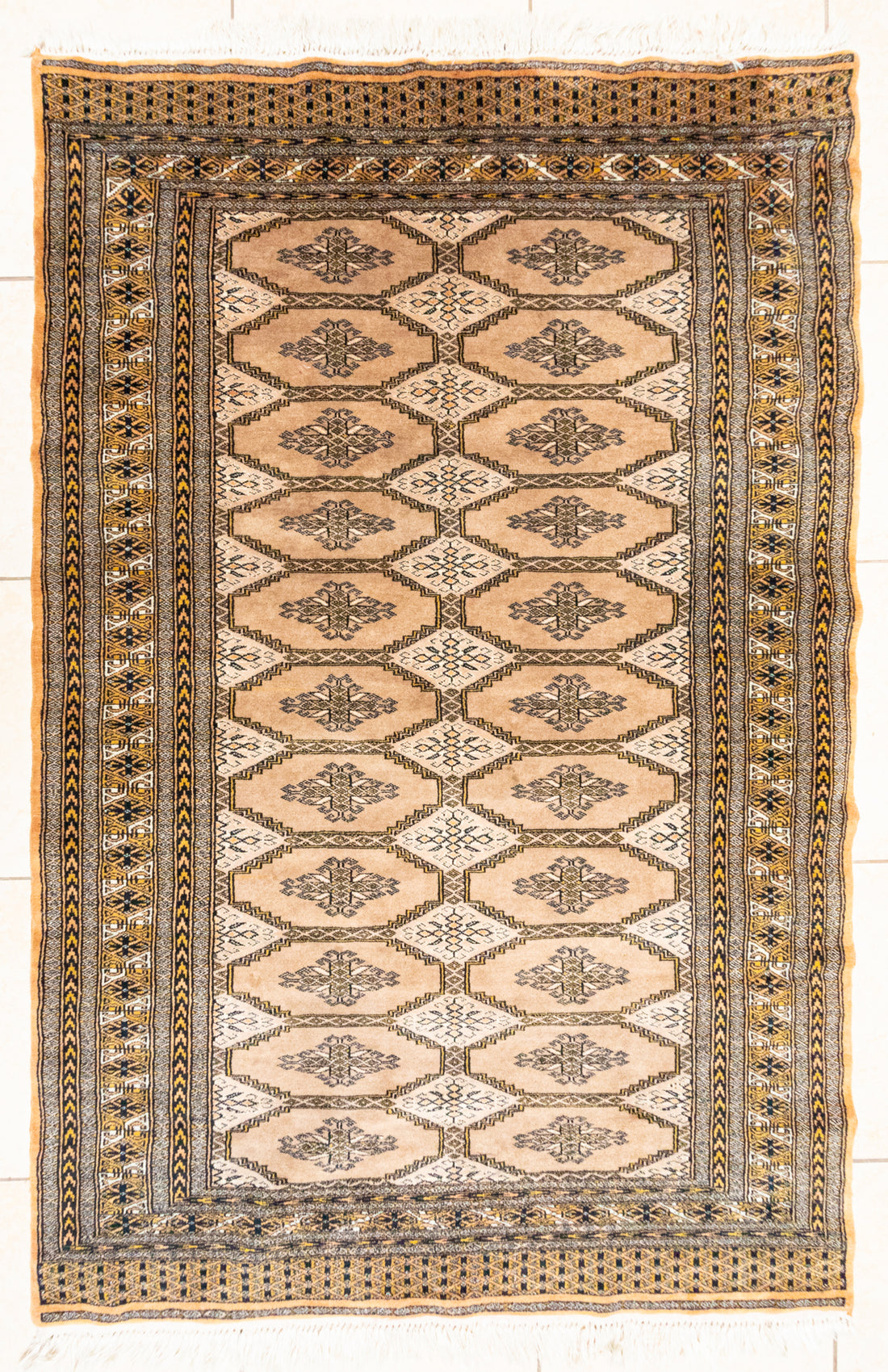 Hand Knotted Wool Bokhara Style Rug         76"x49"