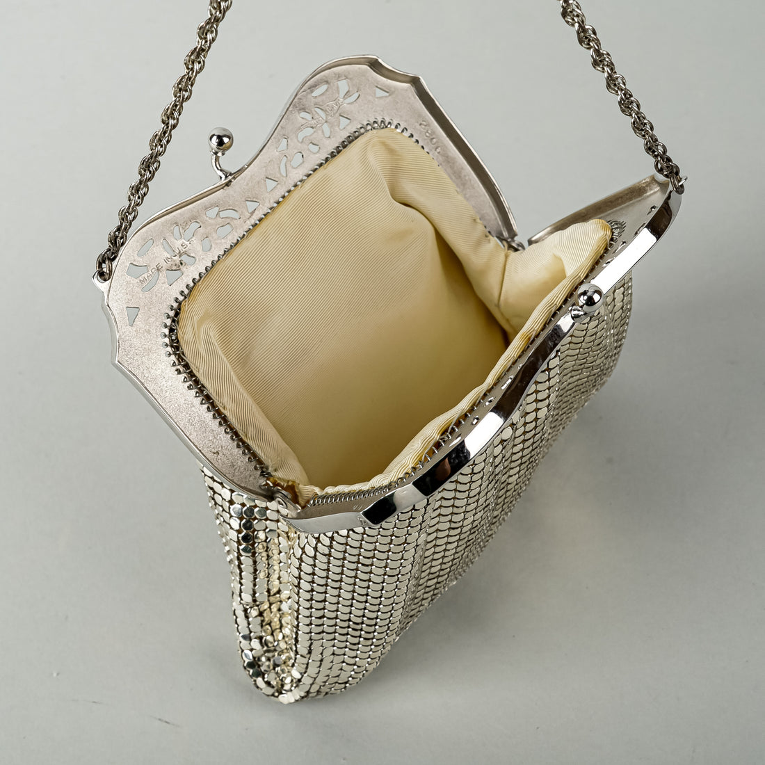 WHITING & DAVIS Silver Plate Ring Mesh Handbag
