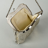 WHITING & DAVIS Silver Plate Ring Mesh Handbag