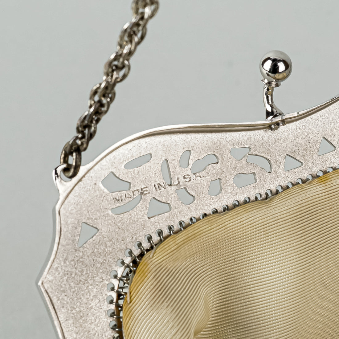 WHITING & DAVIS Silver Plate Ring Mesh Handbag