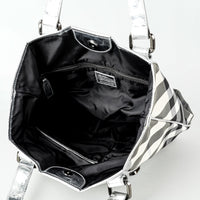 BURBERRY Beat Check Metalic "Victoria" Tote Handbag