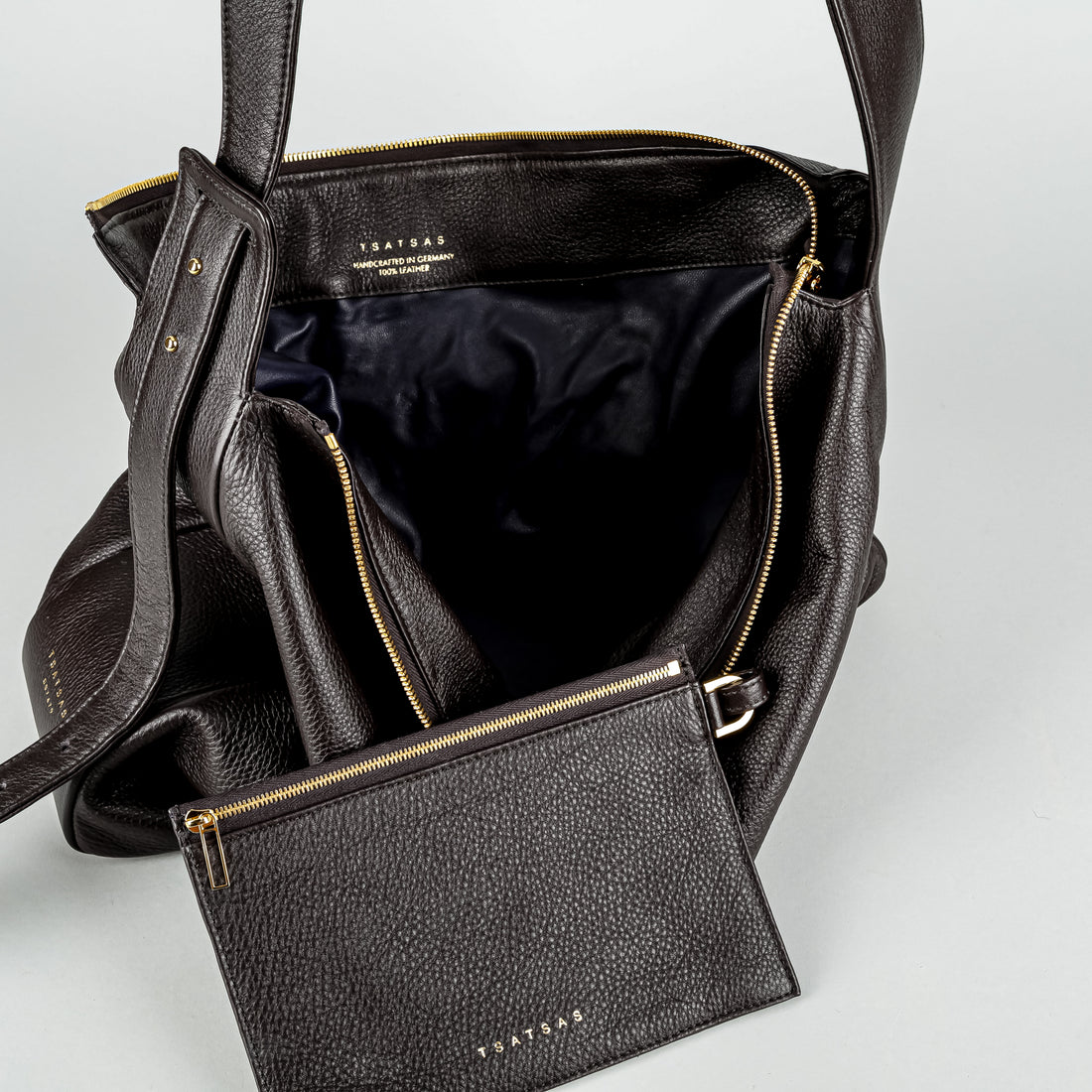 TSATSAS "Meral" Dark Brown Leather Handbag