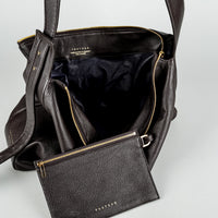 TSATSAS "Meral" Dark Brown Leather Handbag