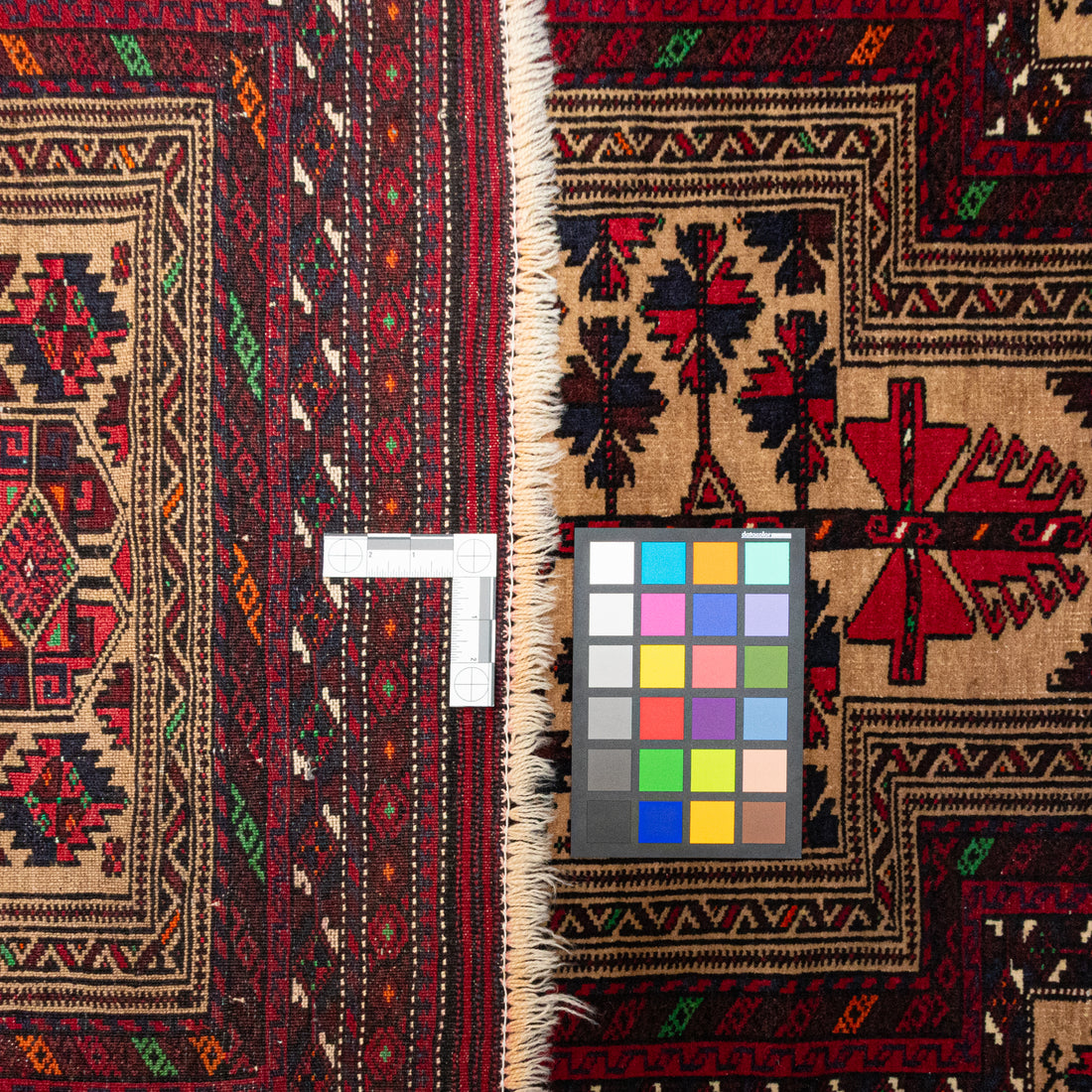 Hand Knotted Wool Yamoud Motif Rug 62"x39"