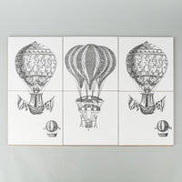 FORNASETTI Macchine Volanti BARDELLI Ceramic Tiles Set Of 12