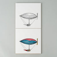 FORNASETTI Macchine Volanti BARDELLI Ceramic Tiles Set Of 12