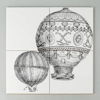 FORNASETTI Macchine Volanti BARDELLI Ceramic Tiles Set Of 12