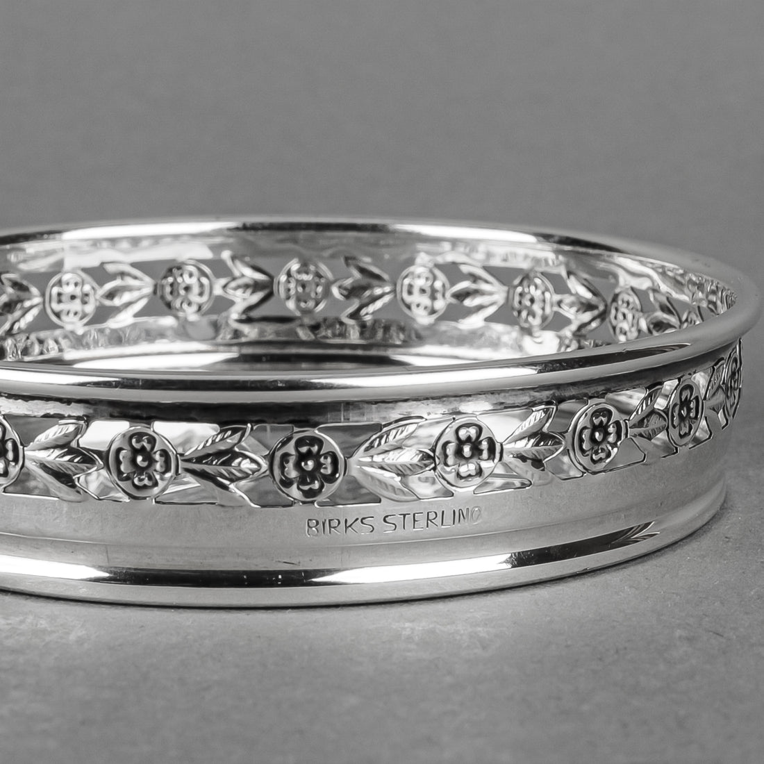 BIRKS Sterling And Cut Crystal Coasters With Stand 9 Pieces